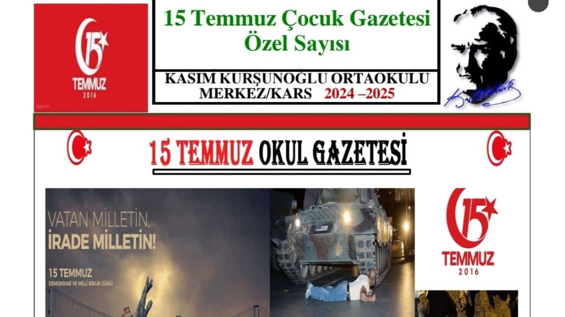 15 Temmuz Çocuk Gazetesi Özel Sayısı